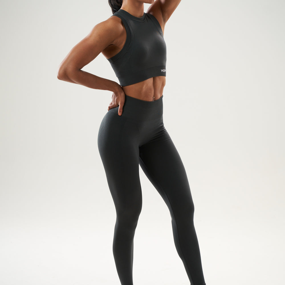 CRUNCH SEAMLESS LEGGING - Black Sand