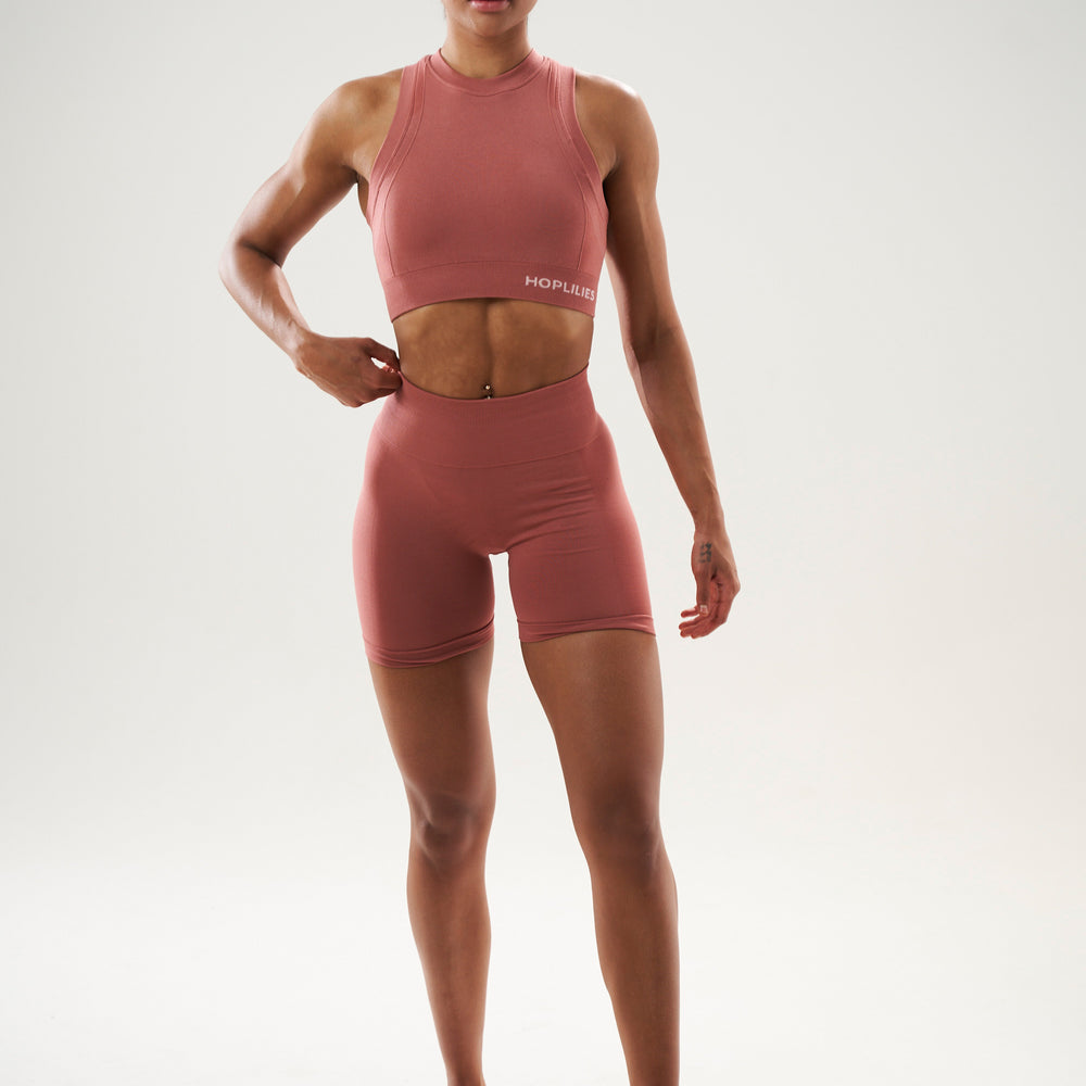 CRUNCH SEAMLESS SHORTS 4.5" - Withered Rose